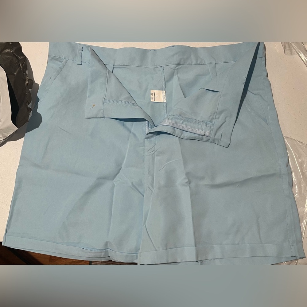 Waves & Trunks Polyester Dress Shorts Style Swimming Trunk Light Blue Large